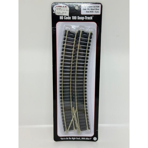 Atlas HO Code 100 Snap-Track | 22" Radius Section | 6 pc. Nickel Silver - Picture 1 of 7